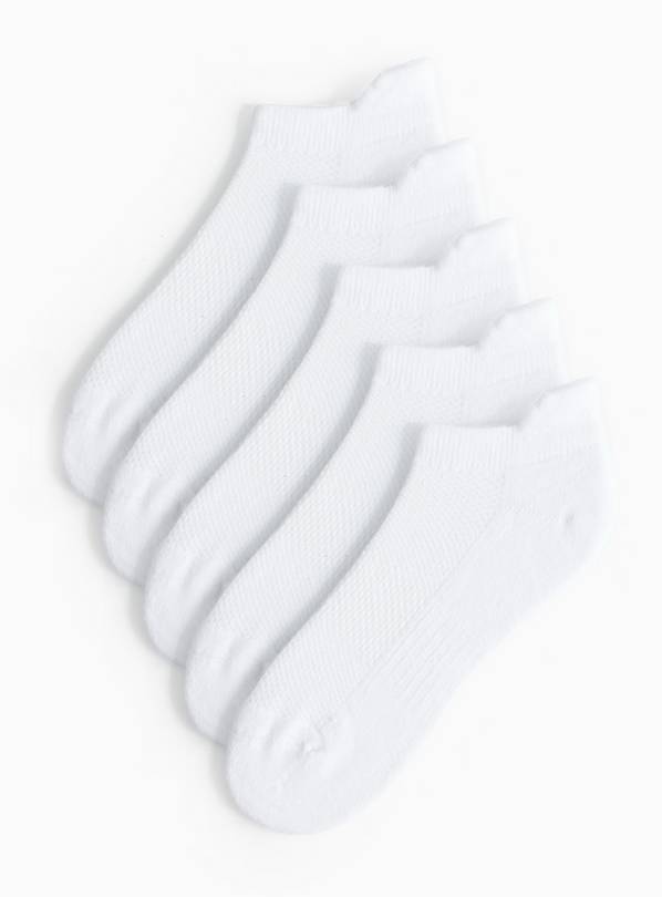 White Cushioned Sport Trainer Socks 4 Pack 4-8